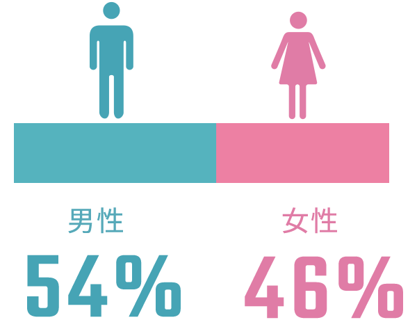 男性53%女性47%